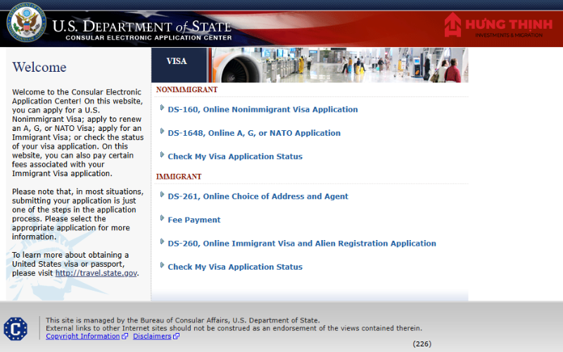 Truy cập vào trang web CEAC để tra cứu tình trạng hồ sơ xin visa nhanh chóng