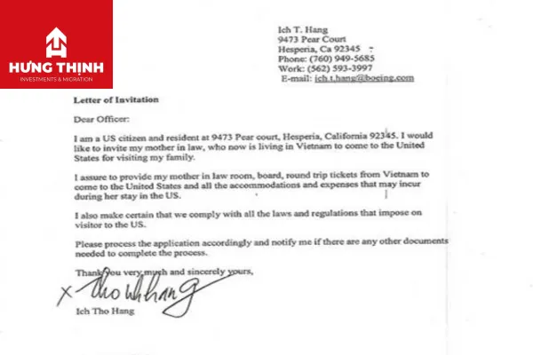 Các loại thư mời xin visa du lịch Mỹ phổ biến